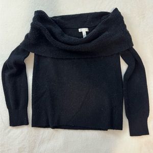 Leith Off the Shoulder Black Small Top Knit Blouse Knit Sweater Winter Fall Long
